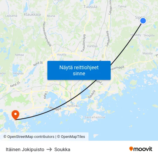 Itäinen Jokipuisto to Soukka map
