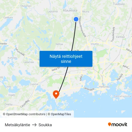 Metsäkyläntie to Soukka map