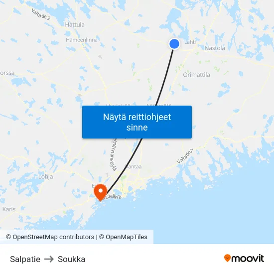 Salpatie to Soukka map