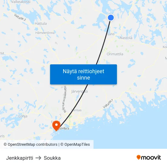 Jenkkapirtti to Soukka map