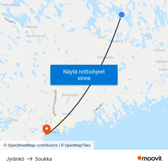 Jyränkö to Soukka map