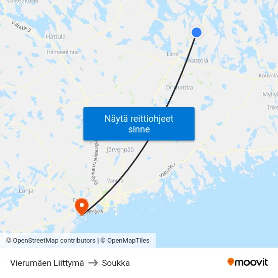 Vierumäen Liittymä to Soukka map