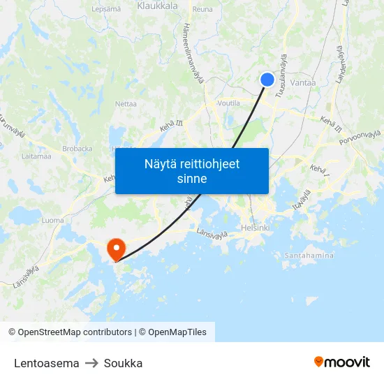 Lentoasema to Soukka map