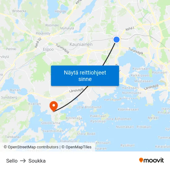 Sello to Soukka map