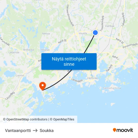 Vantaanportti to Soukka map