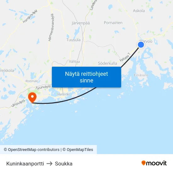 Kuninkaanportti to Soukka map