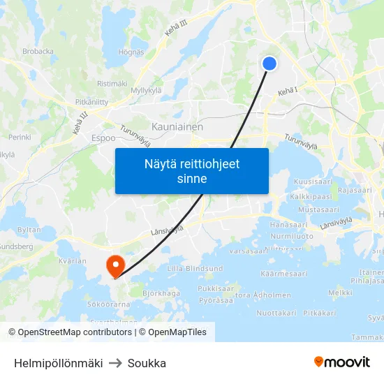 Helmipöllönmäki to Soukka map