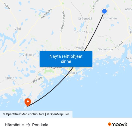 Härmäntie to Porkkala map