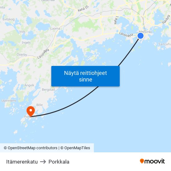 Itämerenkatu to Porkkala map