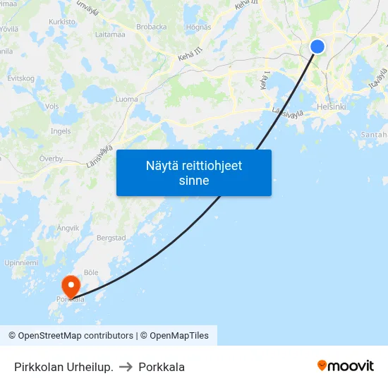 Pirkkolan Urheilup. to Porkkala map