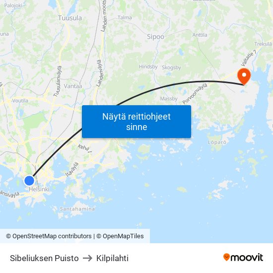 Sibeliuksen Puisto to Kilpilahti map