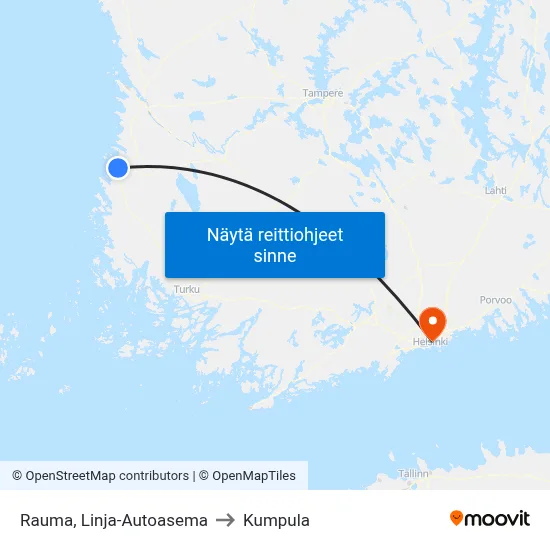 Rauma, Linja-Autoasema to Kumpula map