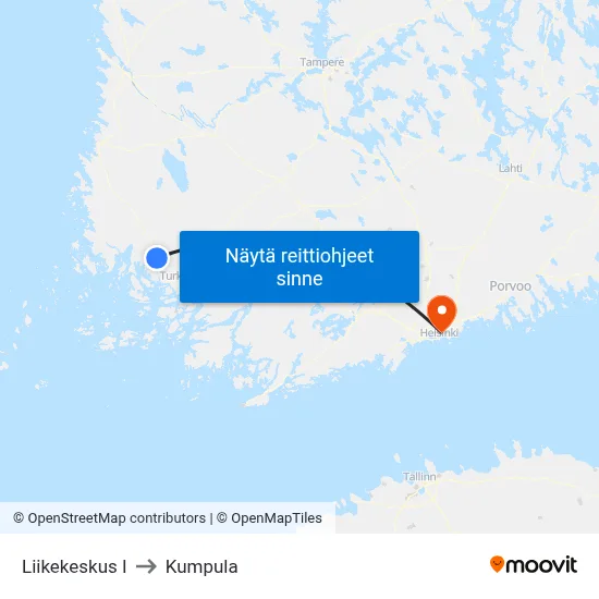 Liikekeskus I to Kumpula map