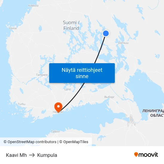 Kaavi Mh to Kumpula map