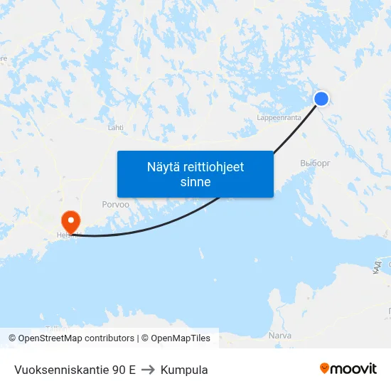 Vuoksenniskantie 90 E to Kumpula map