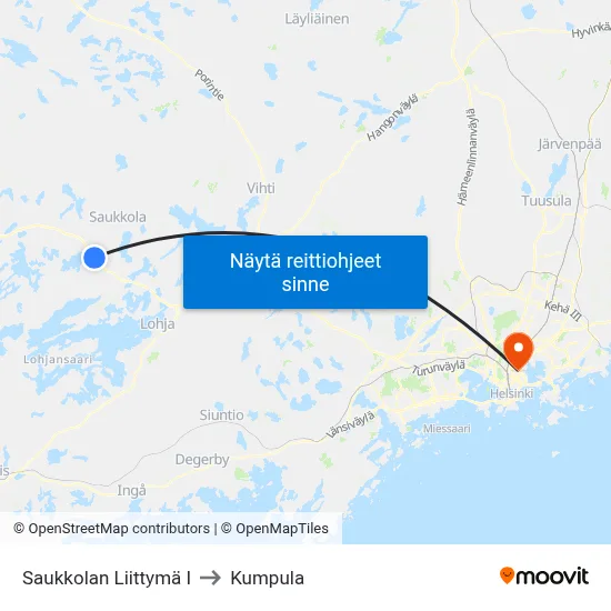 Saukkolan Liittymä I to Kumpula map