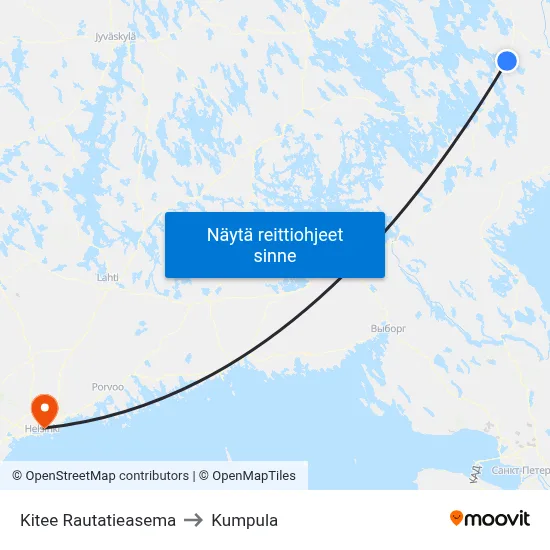 Kitee Rautatieasema to Kumpula map