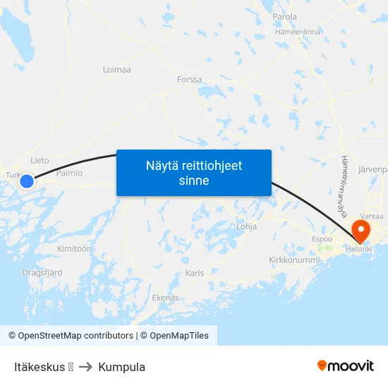 Itäkeskus 🛍️ to Kumpula map