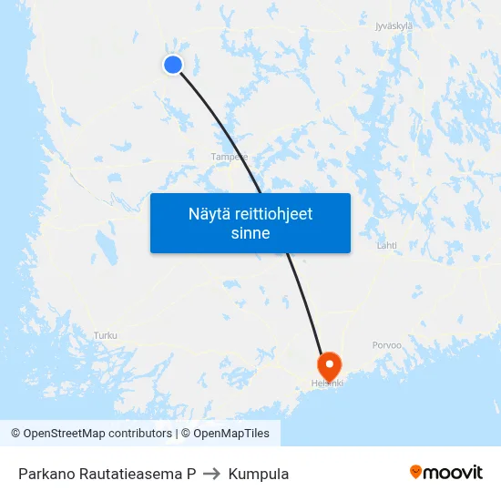 Parkano Rautatieasema P to Kumpula map