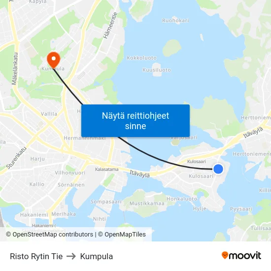 Risto Rytin Tie to Kumpula map