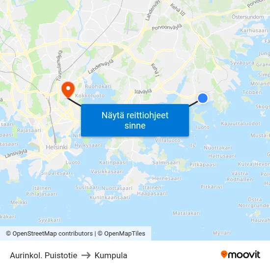 Aurinkol. Puistotie to Kumpula map