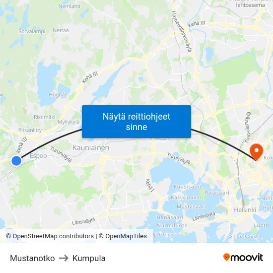 Mustanotko to Kumpula map