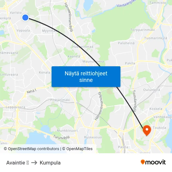 Avaintie | ⚽ to Kumpula map
