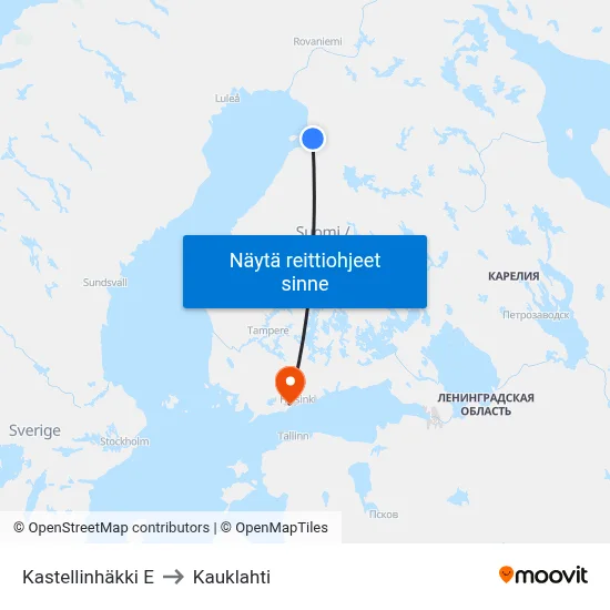 Kastellinhäkki E to Kauklahti map