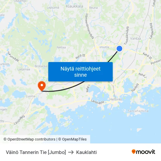 Väinö Tannerin Tie 🛍️ to Kauklahti map