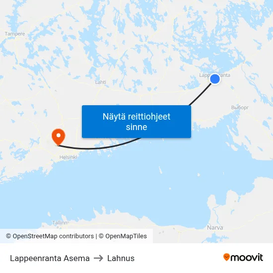 Lappeenranta Asema to Lahnus map