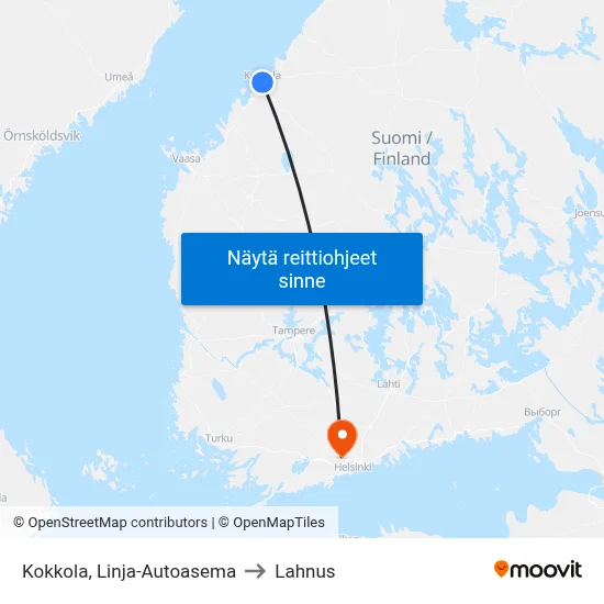 Kokkola, Linja-Autoasema to Lahnus map