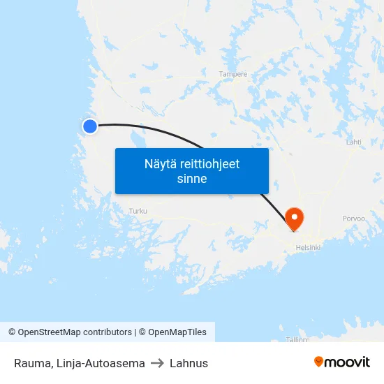 Rauma, Linja-Autoasema to Lahnus map