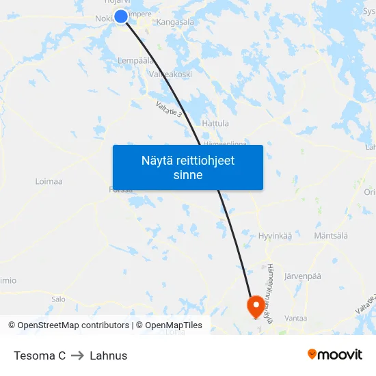 Tesoma C to Lahnus map