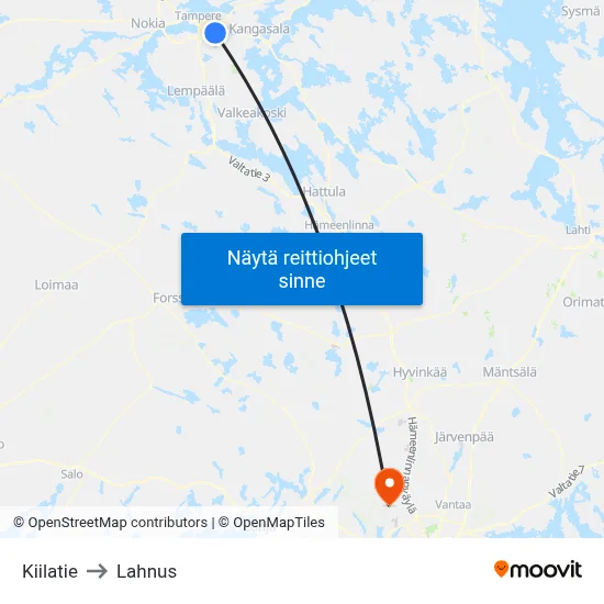 Kiilatie to Lahnus map