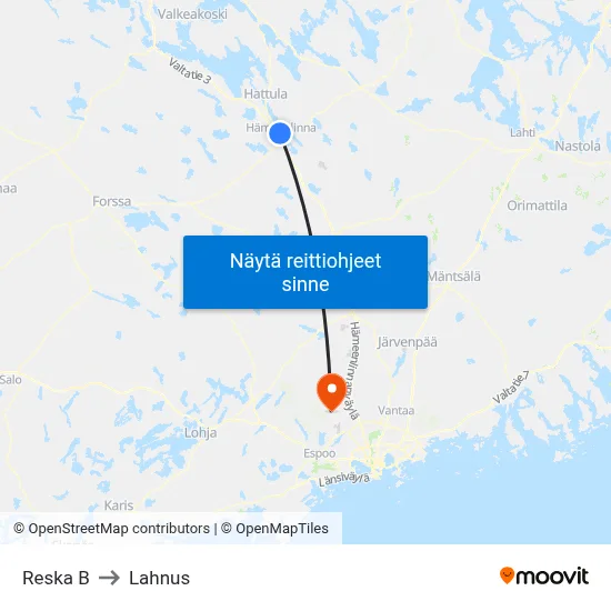 Reska B to Lahnus map