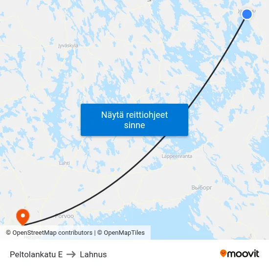 Peltolankatu E to Lahnus map