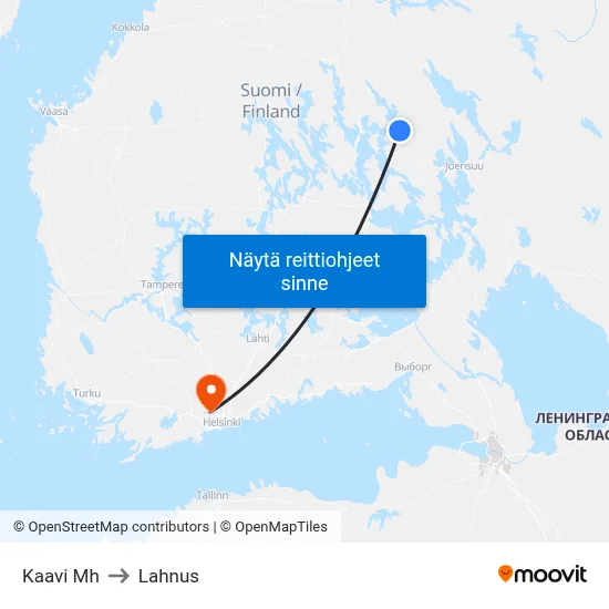 Kaavi Mh to Lahnus map