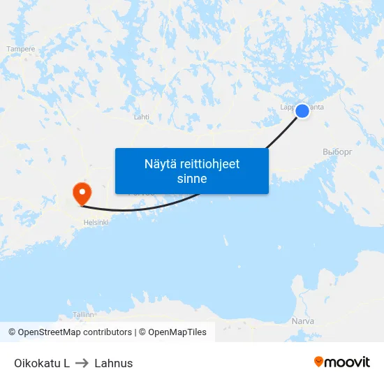 Oikokatu L to Lahnus map