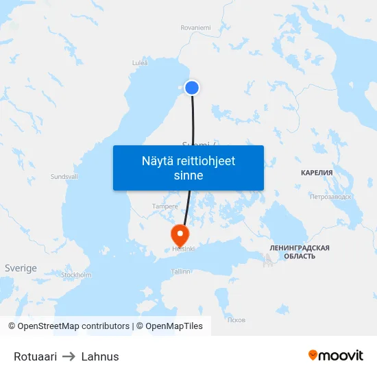 Rotuaari to Lahnus map