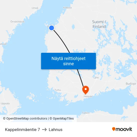 Kappelinmäentie 7 to Lahnus map