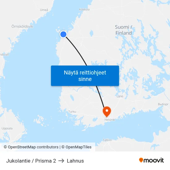 Jukolantie / Prisma 2 to Lahnus map