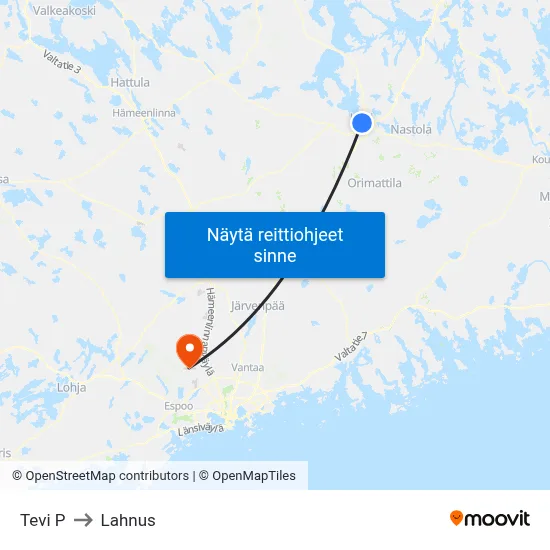 Tevi P to Lahnus map