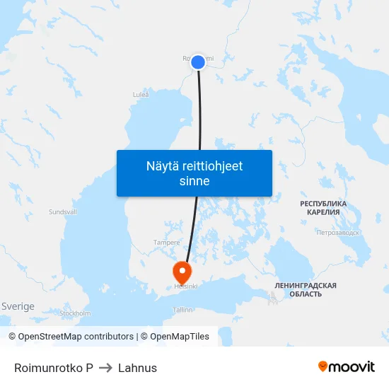 Roimunrotko P to Lahnus map
