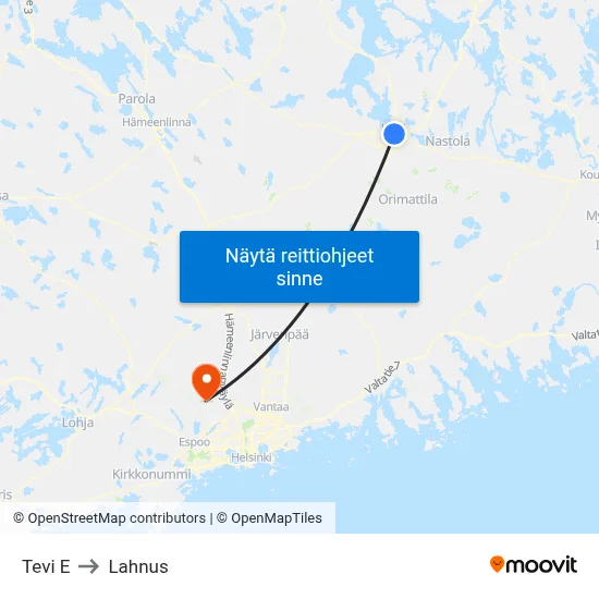 Tevi E to Lahnus map