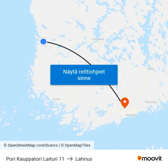 Pori Kauppatori Laituri 11 to Lahnus map