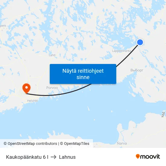 Kaukopäänkatu 6 I to Lahnus map