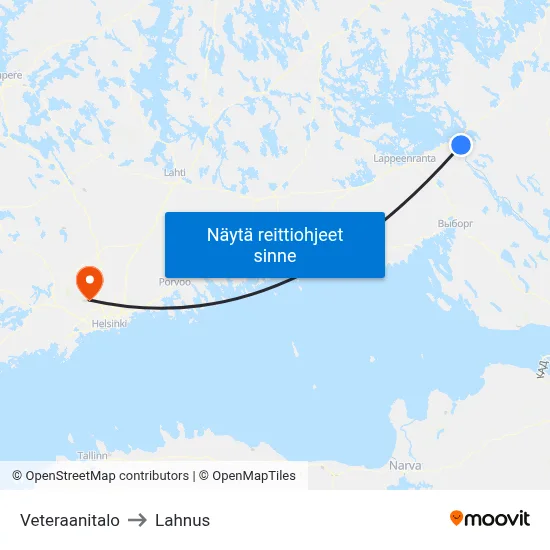 Veteraanitalo to Lahnus map