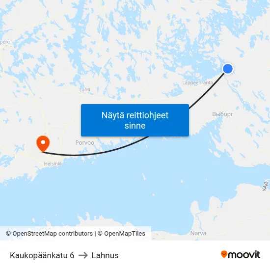 Kaukopäänkatu 6 to Lahnus map