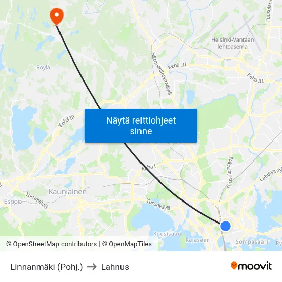 Linnanmäki (Pohj.) to Lahnus map