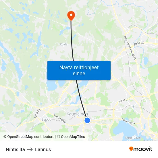 Nihtisilta to Lahnus map